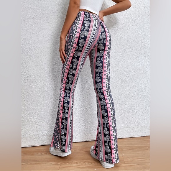 Shein Paisley Flare Pants & Flirtitude Crossover Gray Size Large Bell Bottoms. - Picture 2 of 15